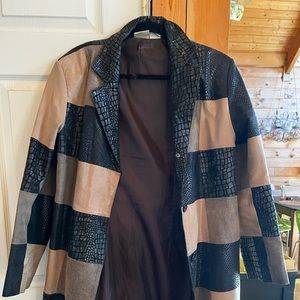 Vintage 3/4 women’s leather patchwork jacket